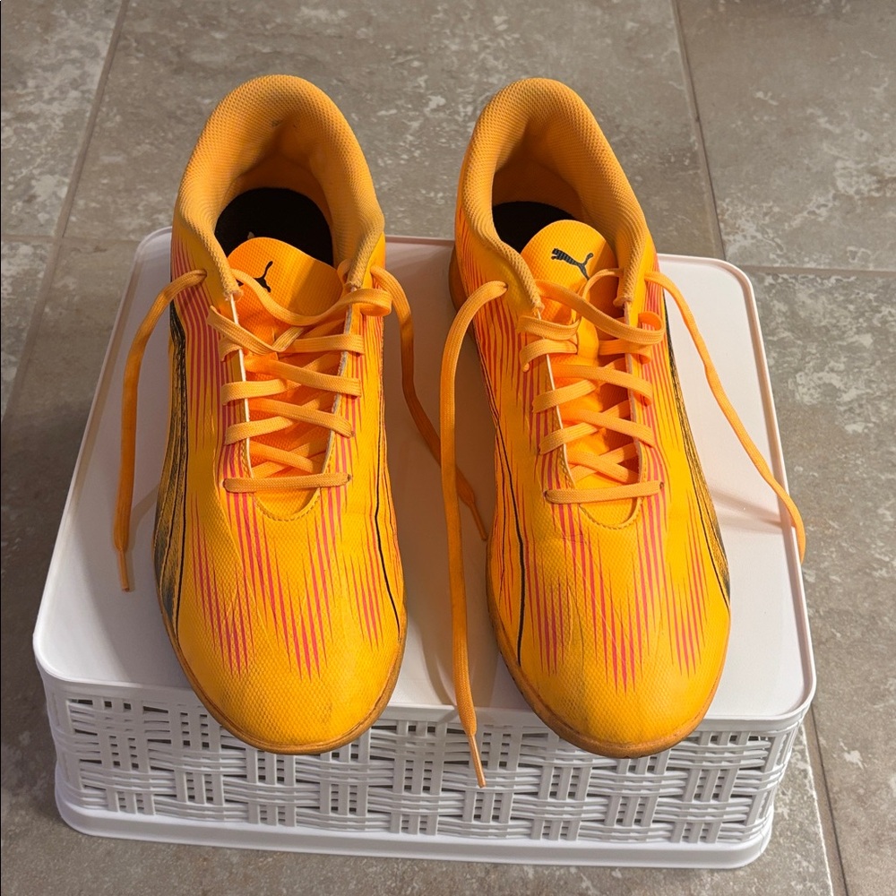 Men’s Puma Ultra - Vibrant Yellow and Orange Indoor Turf soccer shoes